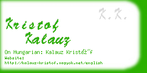 kristof kalauz business card